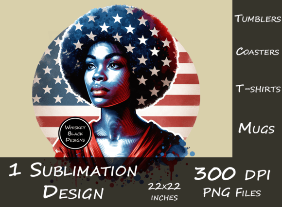 Americana Black Girl Graphic: Bold Patriotism for Every Project