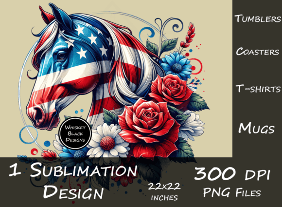 Americana Horse Graphic: Patriotic Design for Every Project