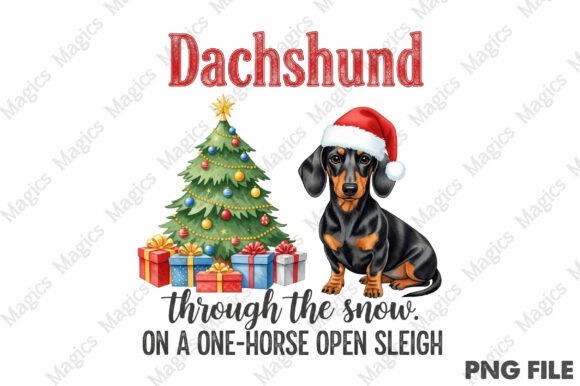 Capturing Holiday Charm: The Weenie Dog Christmas Graphic