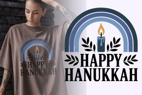 Celebrate with Style: The Happy Hanukah Floral Graphic PNG