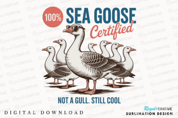 Cool Sea Goose Certified Funny Graphic: A Quirky Asset