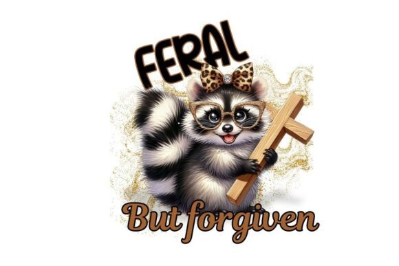 Faith Meets Feral Charm: The Cute Faith Raccoon Graphic
