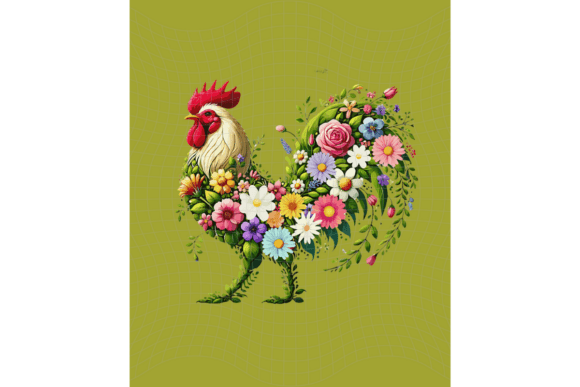 Floral Rooster Graphic: Spring Chicken Design Guide