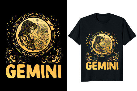 Gemini Zodiac Graphic T-shirt Design: A Print-on-Demand Essential