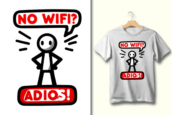 No WiFi!! Adios! - PNG Graphic Artwork for Modern Creators