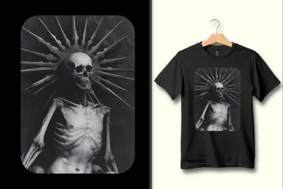 Scary Skeleton King Aura PNG: A Bold Graphic for Edgy Designs