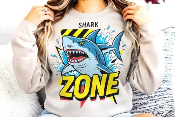 Shark Zone Graphic T-Shirt Design: Bold Ocean Energy