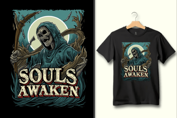 Unleash the Dark Fantasy: Souls Awaken Graphic Design PNG Artwork